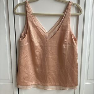 H&M Silk, Blush, Layered Tank Top
